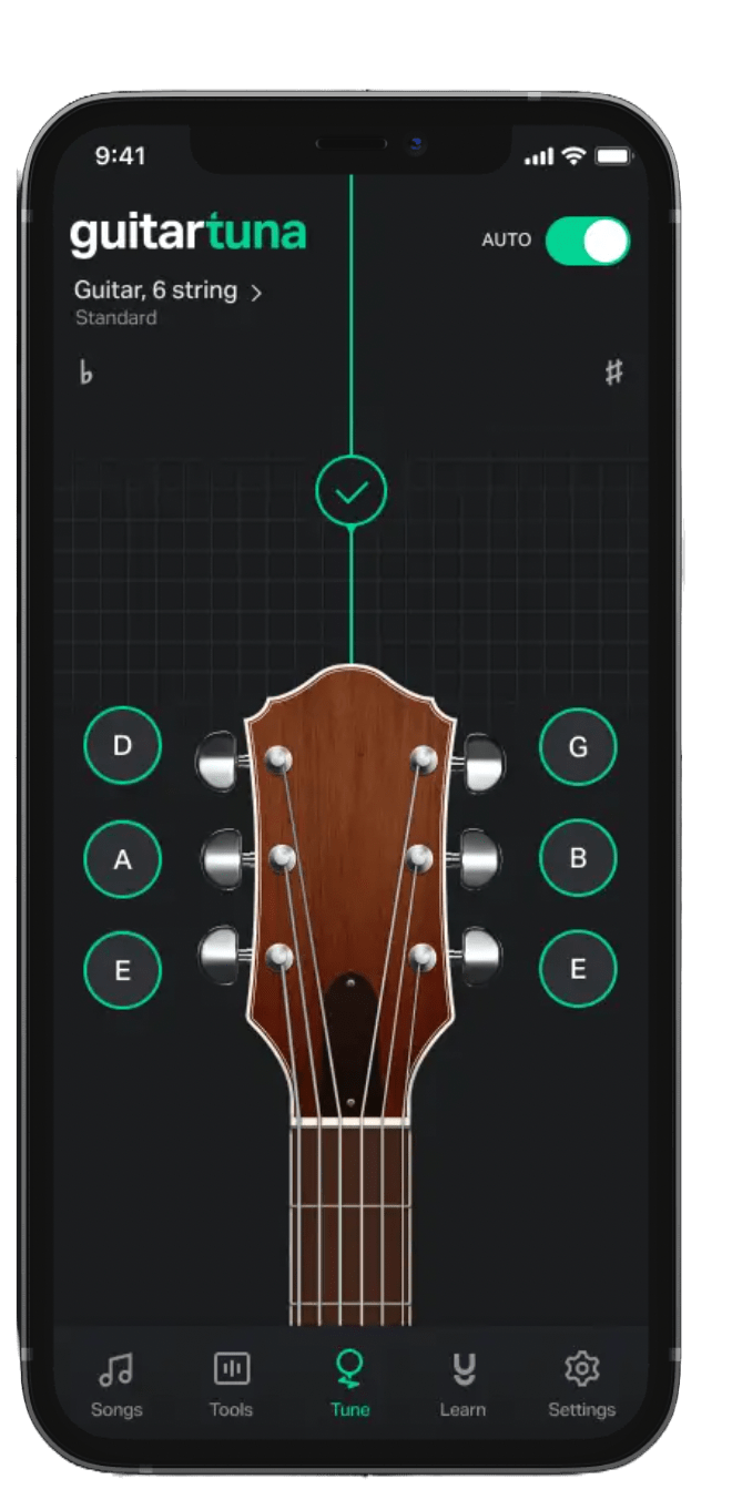GuitarTunaチューナー画面